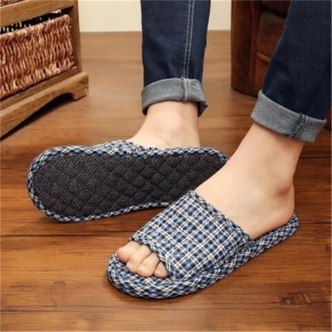 Pure Cotton Fabric Cloth Bottom Cloth Slippers Wood Floor Floor Tiles Mute Indoor Soft Bottom Female Home Home Four Seasons