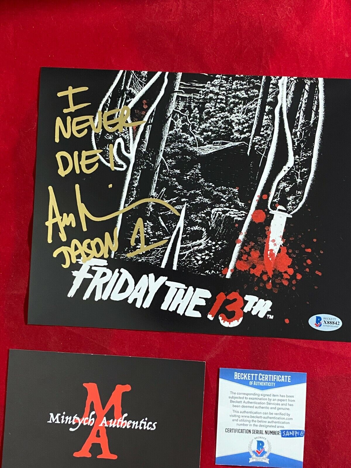 ARI LEHMAN FIRST JASON VOORHEES SIGNED 8X10 Photo Poster painting! FRIDAY THE 13TH! BECKETT COA