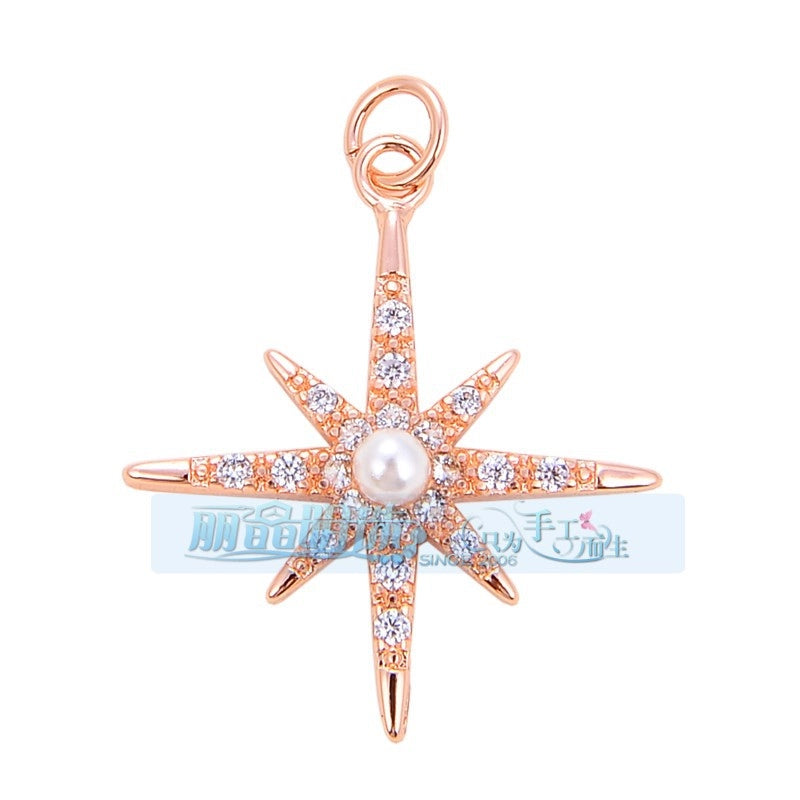 1 Piece 15 * 21mm 18 * 23mm 9*16mm Copper Zircon Sun Star Lightning Pendant Jewelry Accessories