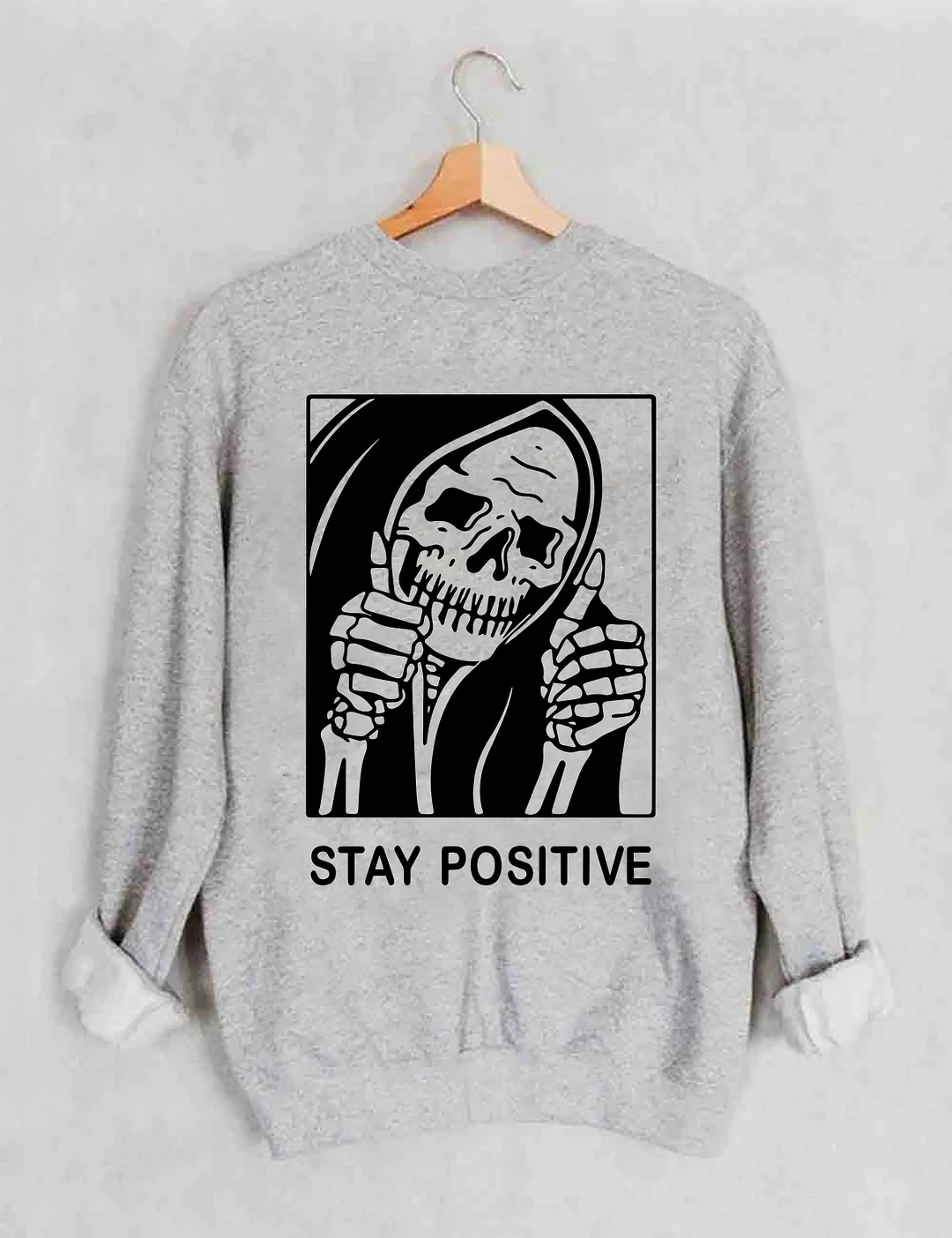 Stay Positive With Skeleton Sweatshirt