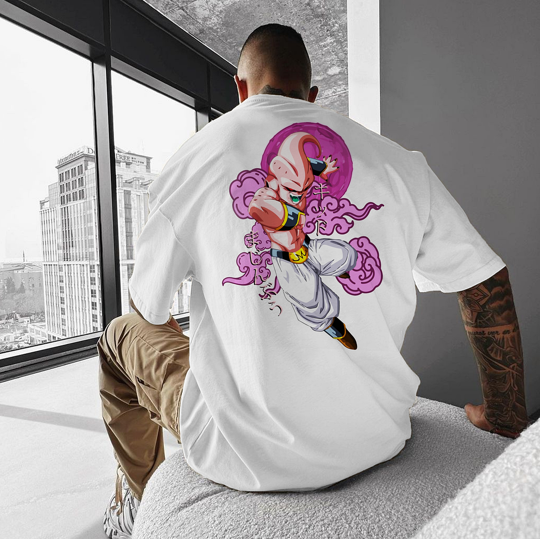 Unisex Anime Printed Majin Buu Casual T-shirt