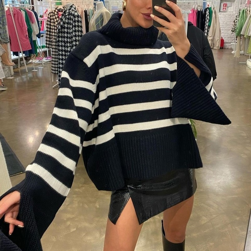 Ootddress 2025 New Women's Turtleneck Sweater Fall Winter Knitted Pullovers For Women Casual Knitwear Long Sleeve Oversized Tops