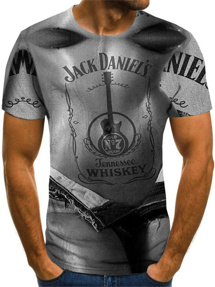 Style Details:Printing Summer New T-shirt Horror Skull Novelty Pattern 3D Printing Men's Street T-shirt