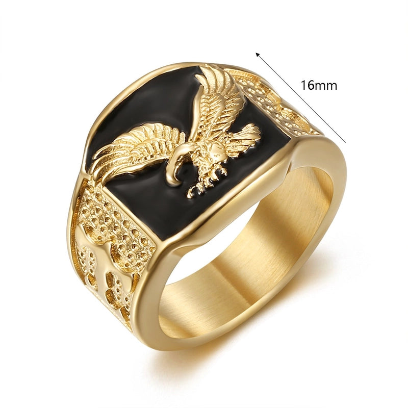 Hip-Hop Eagle 304 Stainless Steel Plating Men’s Rings Punk Rings