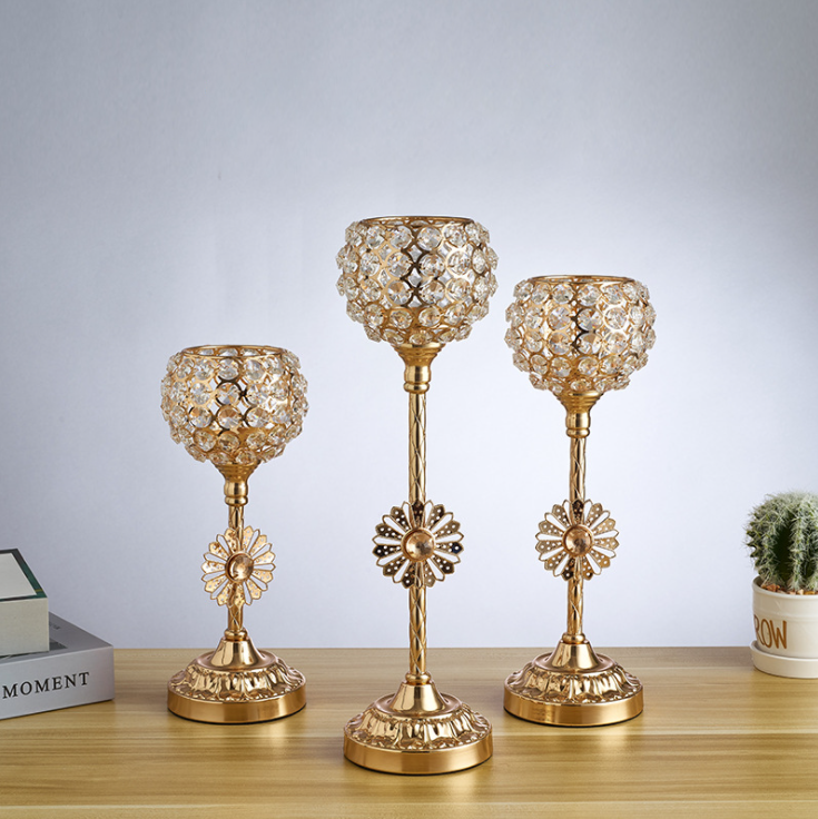Crystal Candle Holders Metal Candlesticks