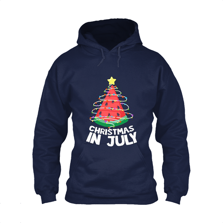 Watermelon Christmas Tree, Christmas In July Classic Hoodie