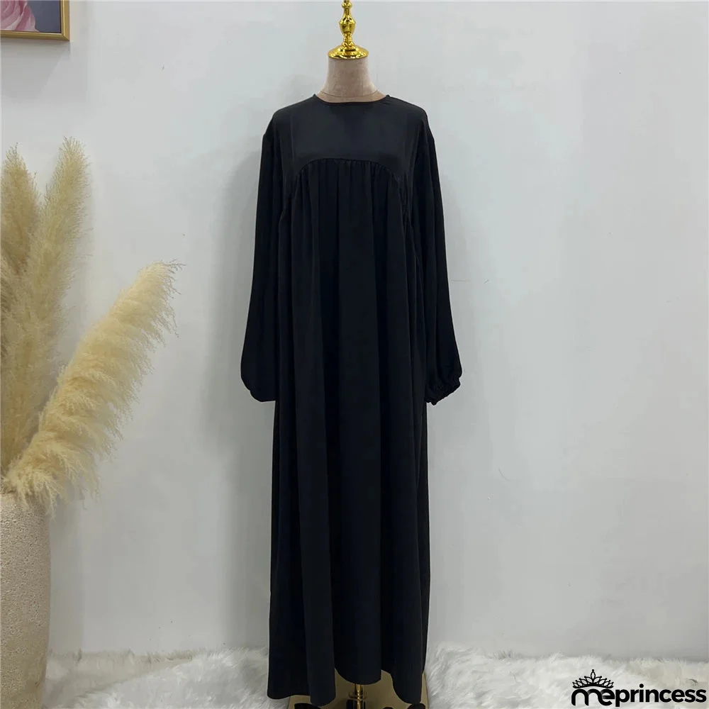 Women's Arabian Polyester Full Sleeve Solid Pattern Casual Abaya