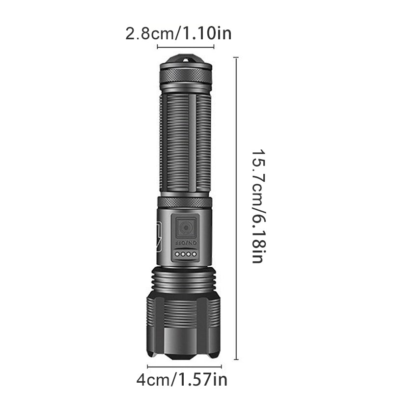 Waterproof Usb Rechargeable Glare Flashlight
