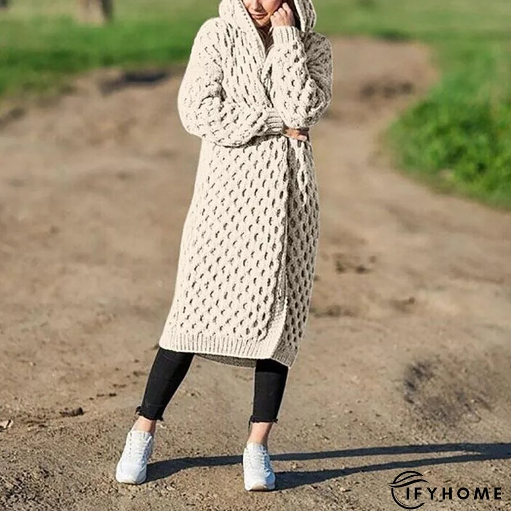 Plus Size Hooded Cardigan Coat | IFYHOME