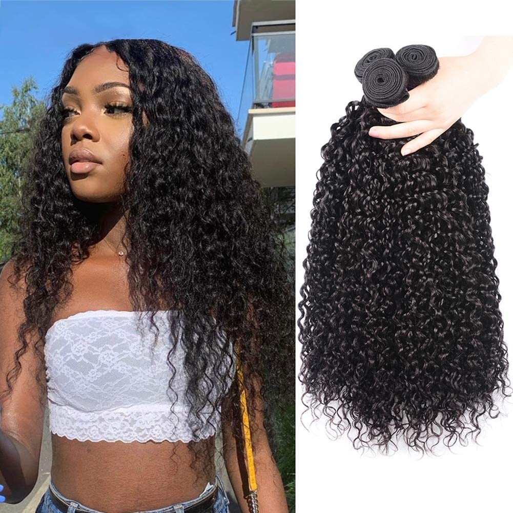 Kinky Curly Virgin Hair 4 Bundles Dealls 100% Human Hair Weave Extension