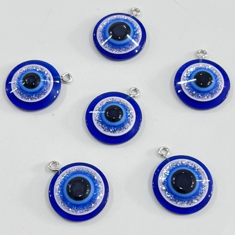 A Pack Of 6 20*20mm Hole Under 1mm Resin Devil's Eye Pendant