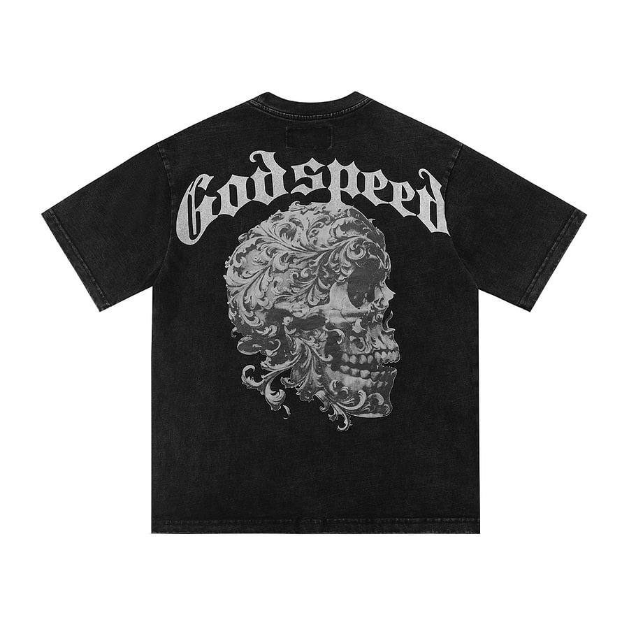 Godspeed Skull Floral T-Shirt – 100% Cotton Streetwear