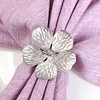 White Golden Silver Floral Catering Napkin Ring