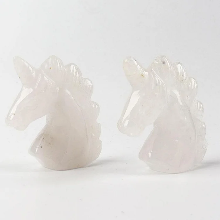 2" Clear Quartz Crystal Carving Unicorn Animal Bulk