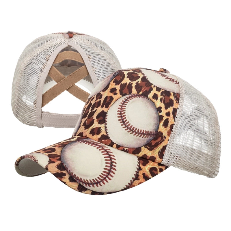 Women’s Fashion Color Block Flower Leopard Baseball Cap