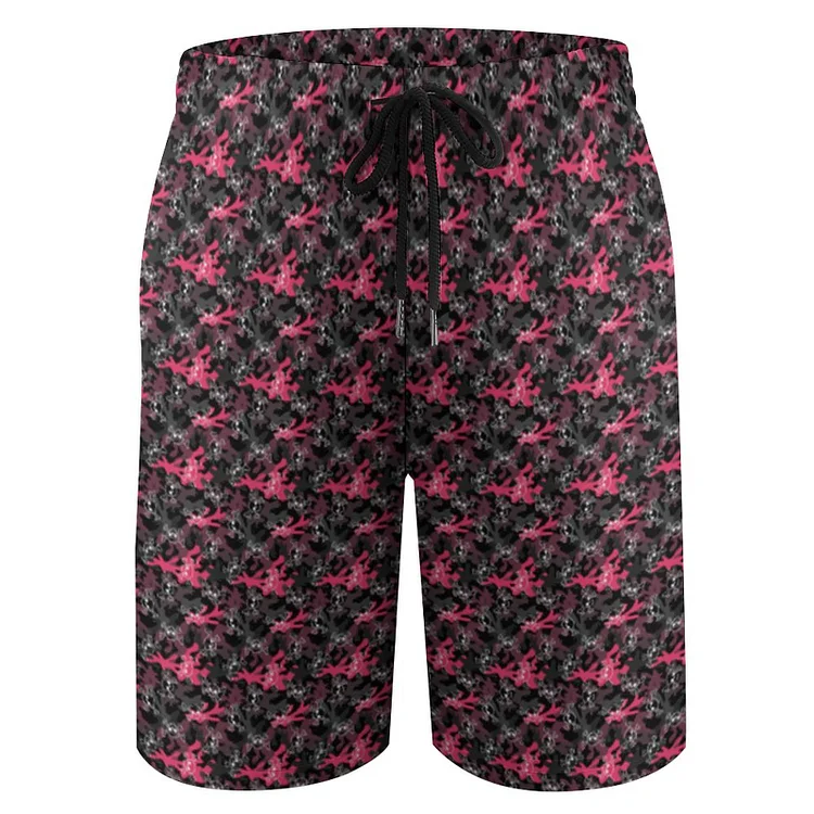Pink Camo Military Teal Camouflage Camo Boys Quick Dry Beach Board Short Summer Swimsuit Shorts - Heather Prints Shirts