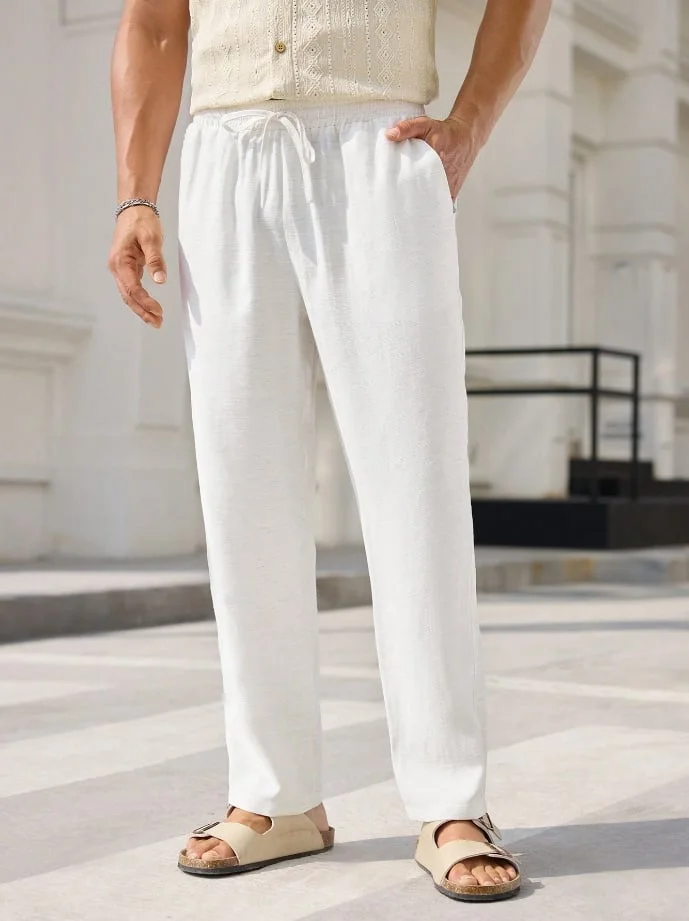 Men's Casual Cotton And Linen Trousers 