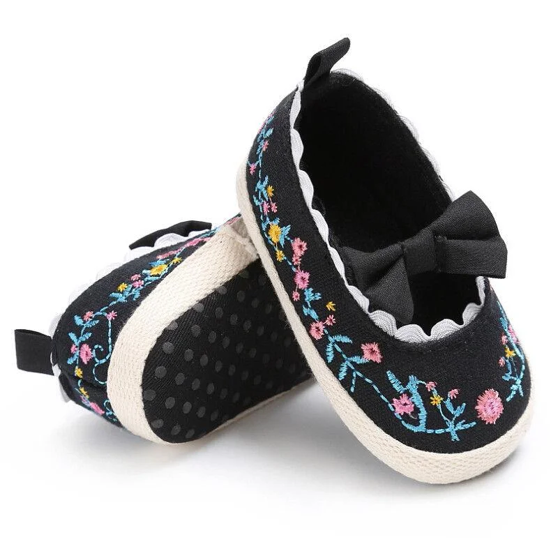 2018 Brand New Newborn Toddler Infant Baby Girl Bowknot Shoes Sneaker Anti-slip Soft Sole Prewalker Lovely Cute Bow First Walker