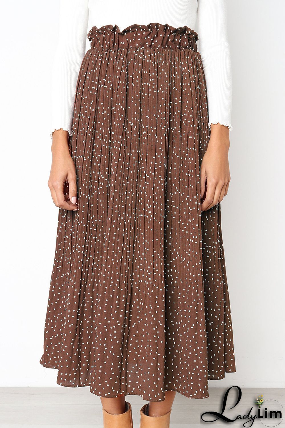 Women Pocket Pleated Skirt