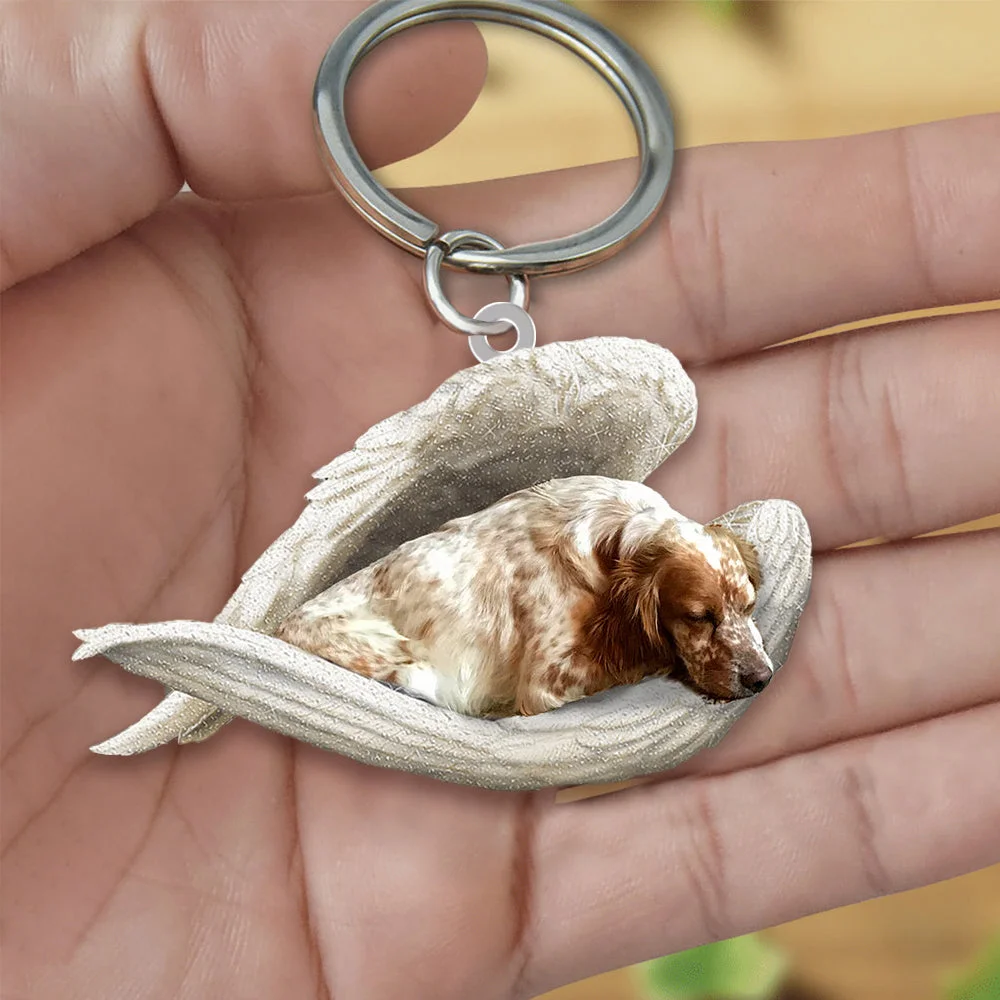 English setter Sleeping Angel Acrylic Keychain