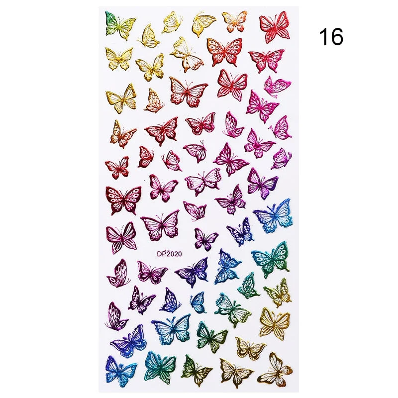 1 Sheet Nail Art 3D Nail Sticker Butterfly Colorful Nail Decals Fairy Tales Nail Transfer Decals Nail Decorations DIY Design