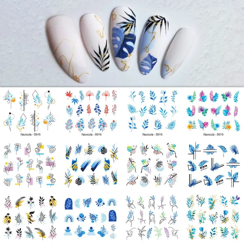 12Pcs/Set Heart Shaped Lips Designs Water Decals English Love Letter Stickers For Nails Nail Art Decoration Sliders Manicure DIY