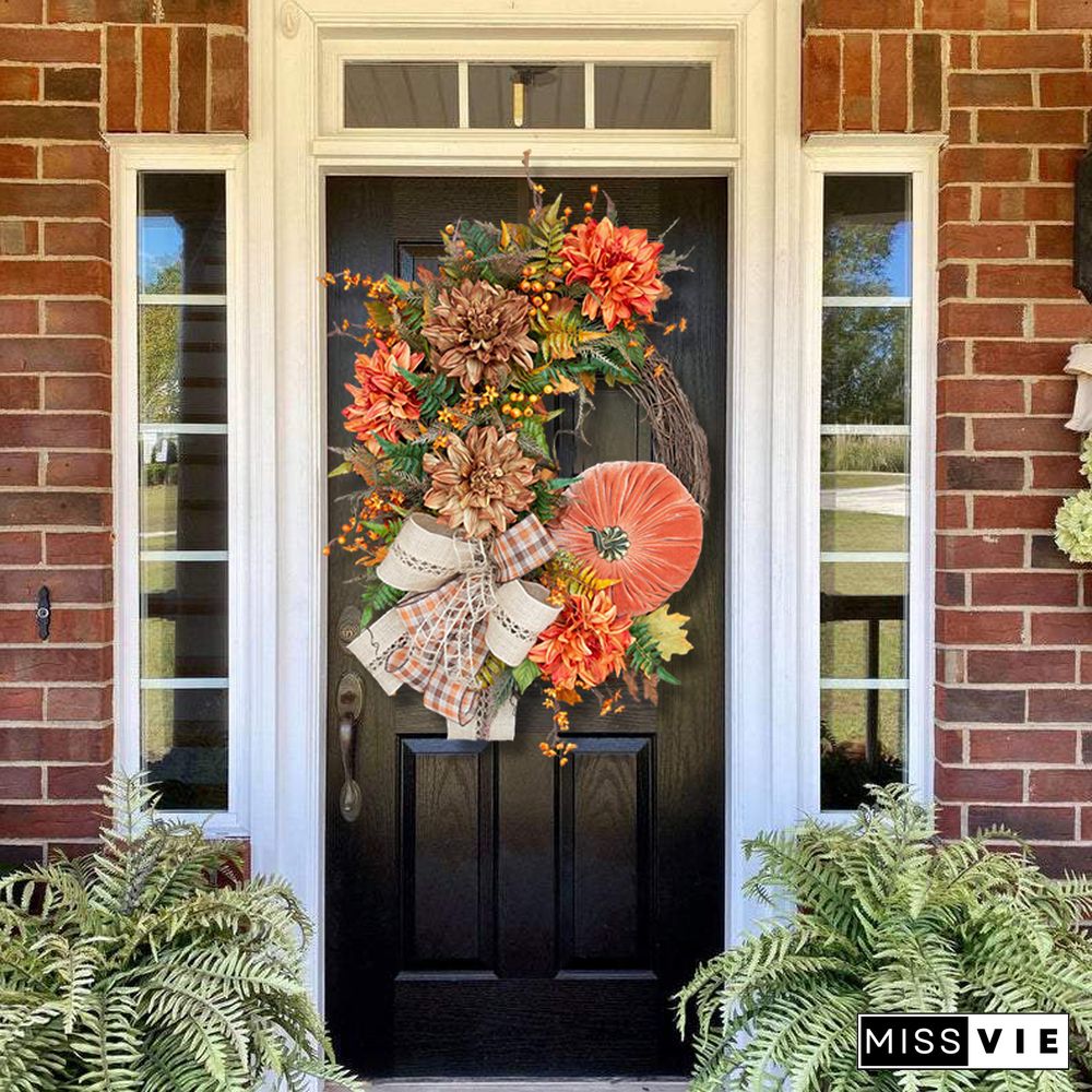 Fall Pumpkin Wreath-Rustic Grapevine Home Decor(Ready to Ship!)
