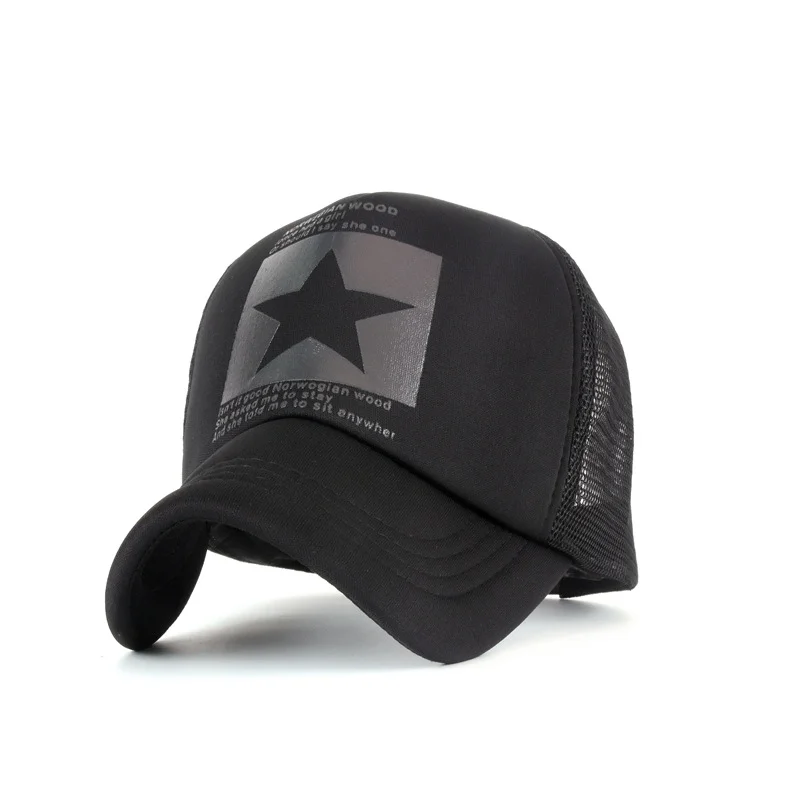 Five-Pointed Star Letter Print Tennis Baseball Cap