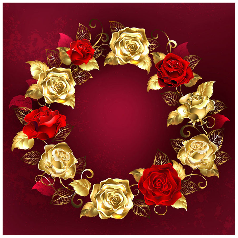 

Gold-plated Rose - Round Drill Diamond Painting - 30*30CM, 501 Original