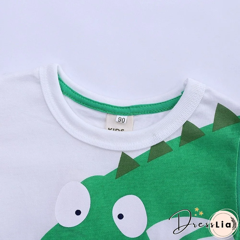Cartoon Dinosaur Boys Long Sleeve T Shirt Children Kids Boys Spring Autumn Cotton Tops