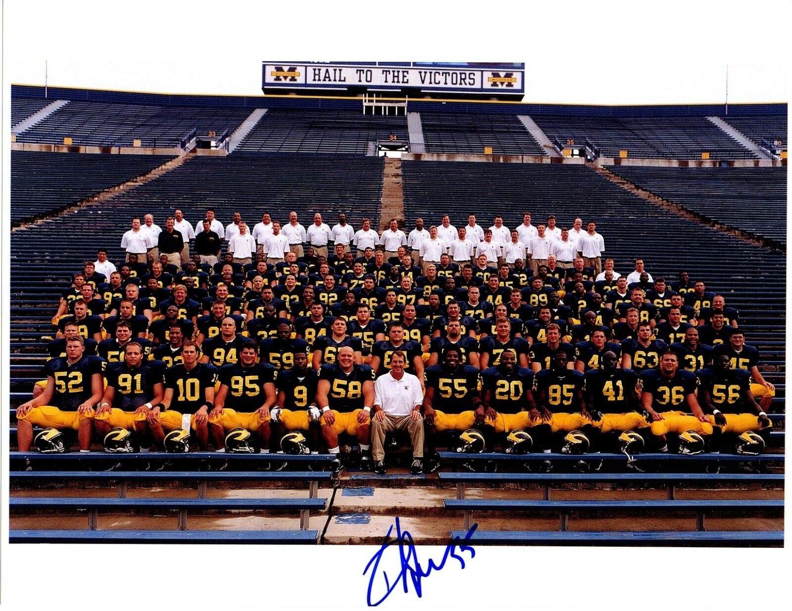 Dhani Jones Michigan Wolverines 1999 signed autographed 8.5 x 11 football Photo Poster painting!