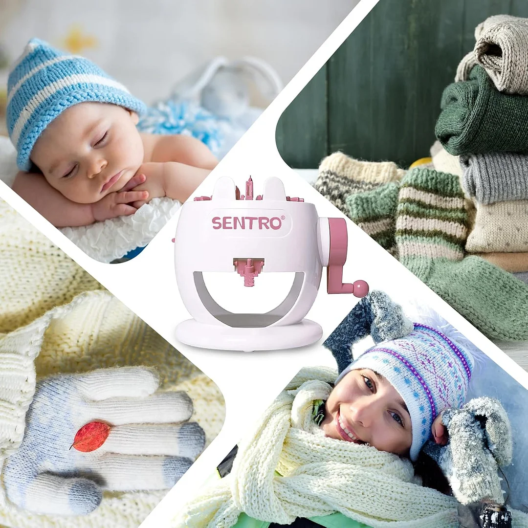 SENTRO Knitting Machine 48 Needles, Smart Knitting Crochet Machine, Double Crocheting Machine Kit,Circle Knit Loom Machine with Row Counter and Hand Crank