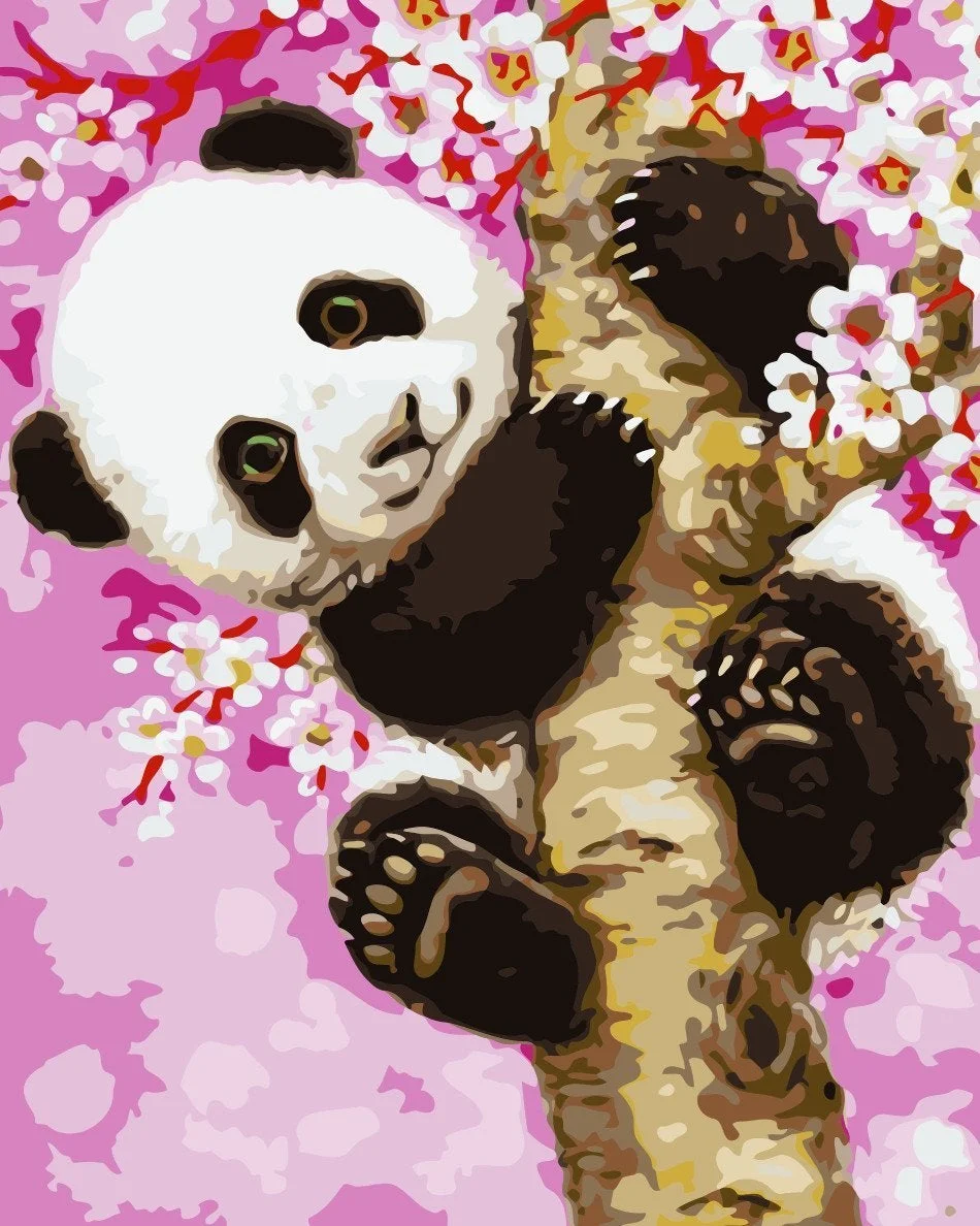 Animal Panda Paint By Numbers Kits UK For Adult HQD1383