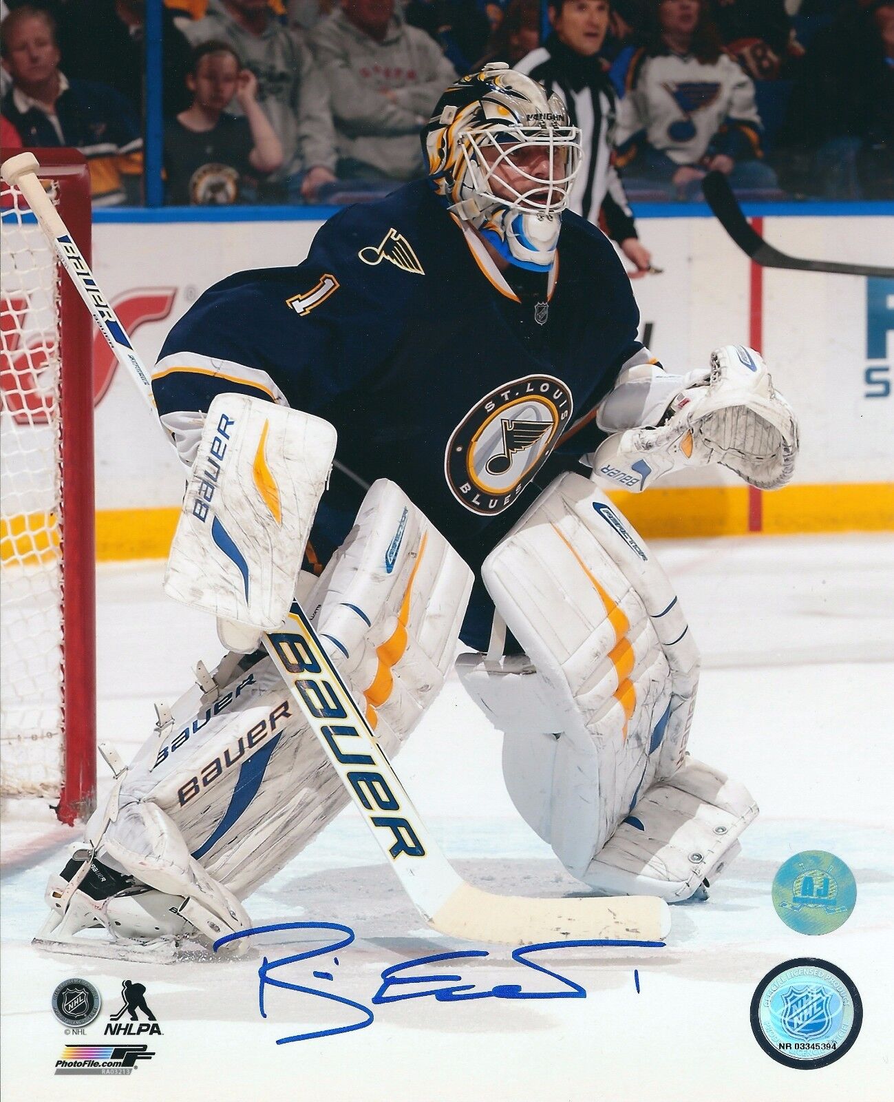 Autographed BRIAN ELLIOTT St. Louis Blues 8x10 Photo Poster painting - w/COA