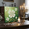 DIY Pearl Painting Four-leaf Clover for Home Wall Decor with Frame(25x25cm)
