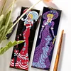 2pcs DIY Diamond Painting Leather Bookmark Lady Mosaic Craft Art