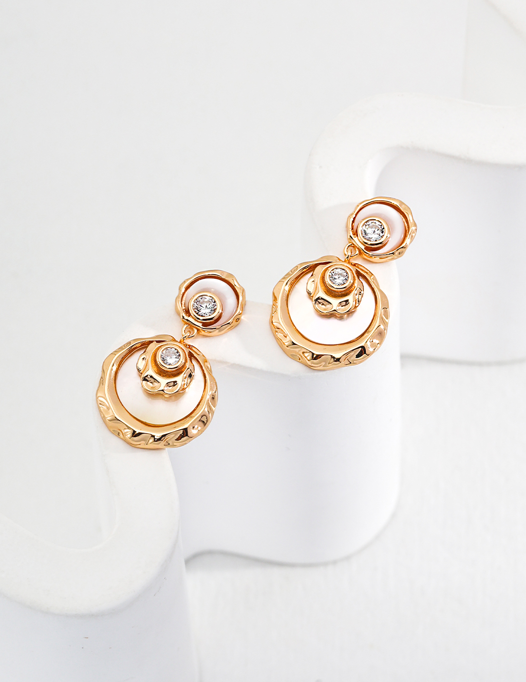 Mother-of-Pearl & Zircon Earrings
