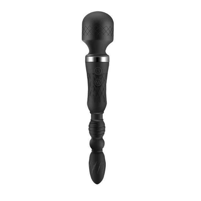 Double Head Wand Vibrator With Anal Plug - Rose Toy