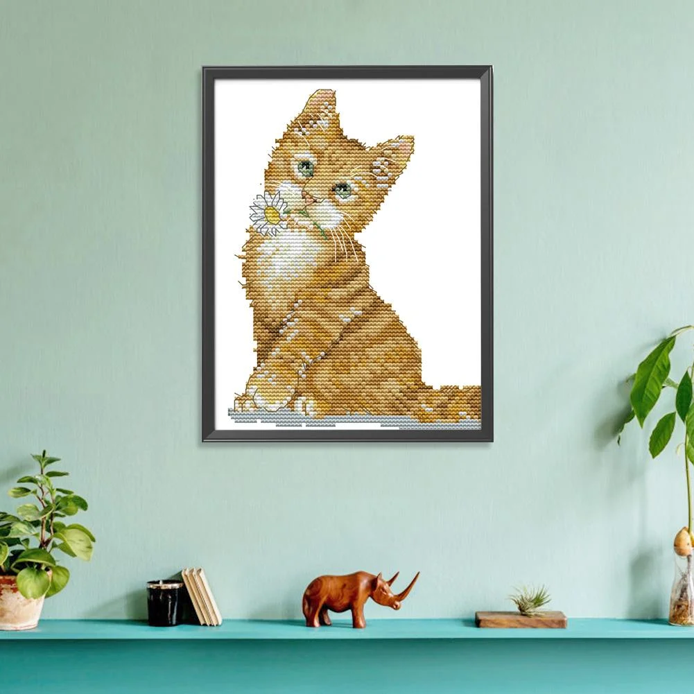 14ct Stamped Cross Stitch - Cat(17*21cm)