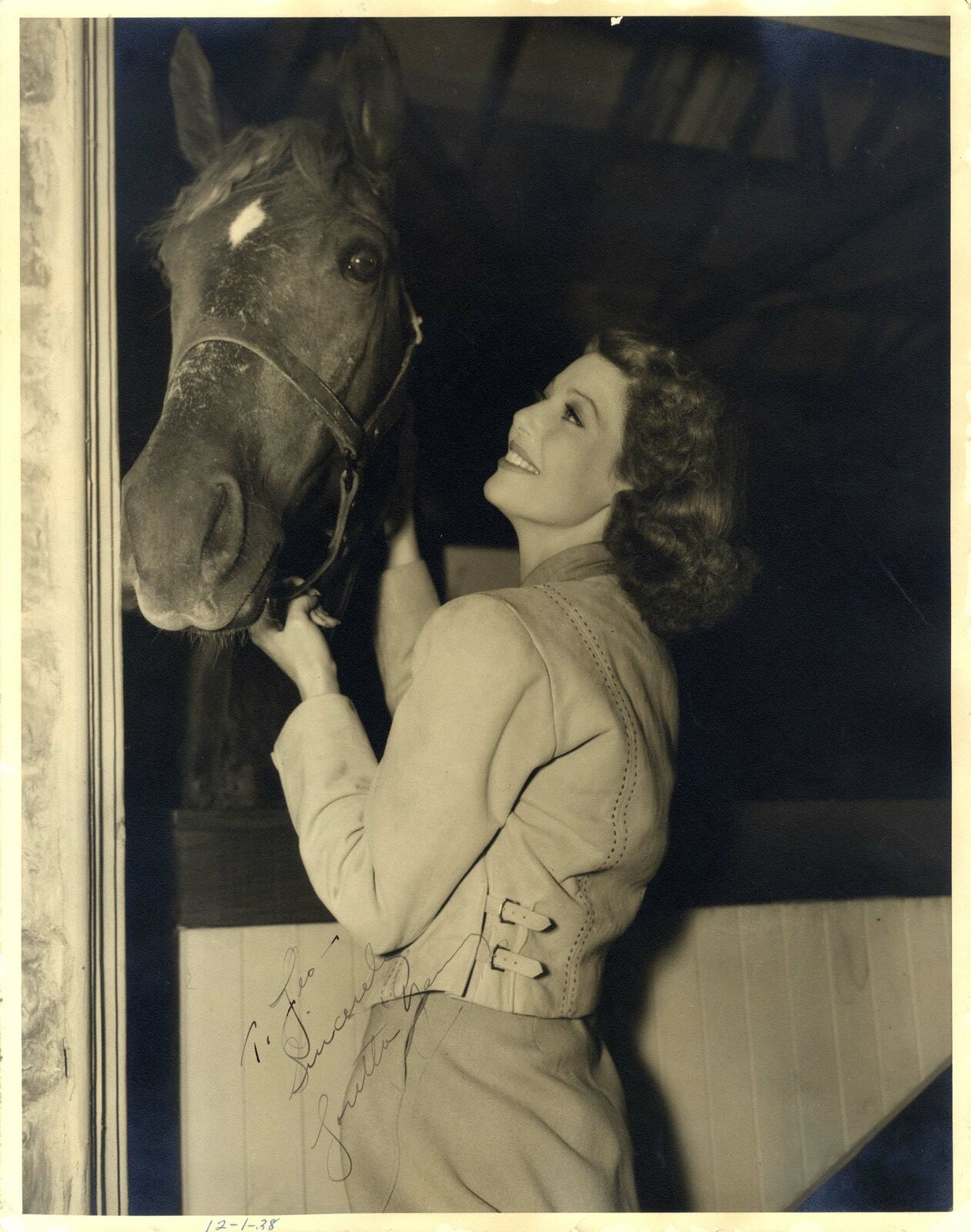 ACTRESS Loretta Young autograph, signed oversized vintage Photo Poster painting