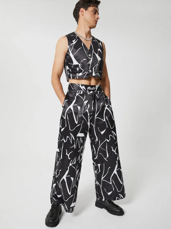 Mens Abstract Vest Pants Two Pieces Outfits SKUJ33368