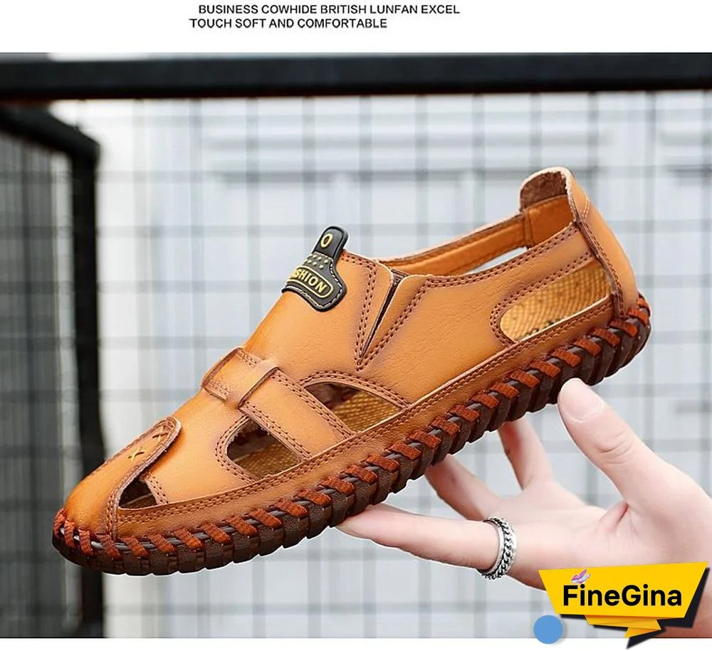 Leather Men Sandals Outdoor Flip Flop Casual Shoes Men Shoes