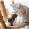 Jouet interactif en peluche d'oiseau simul&eacute; pour chat avec son d'oiseau