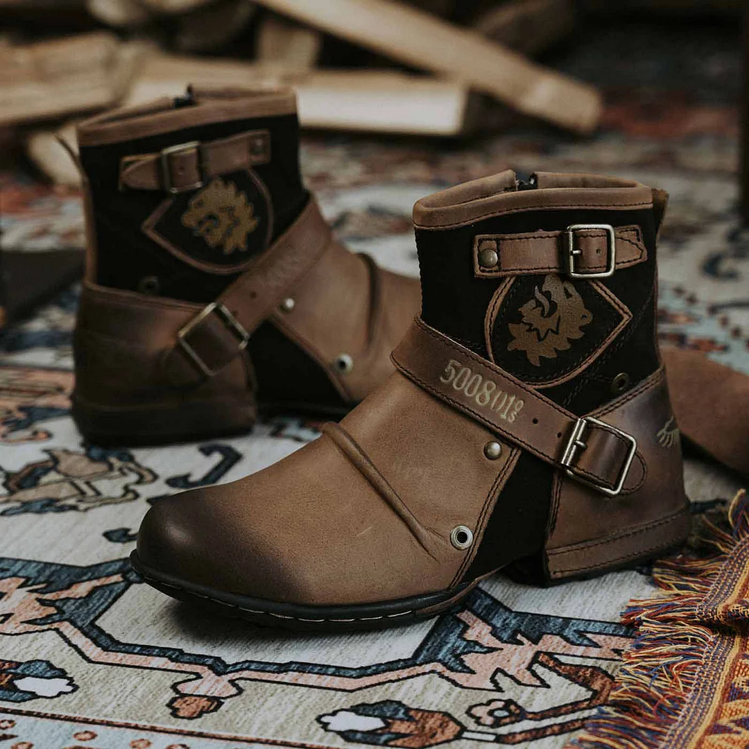 Men's Vintage Western Cowboy Martin Boots