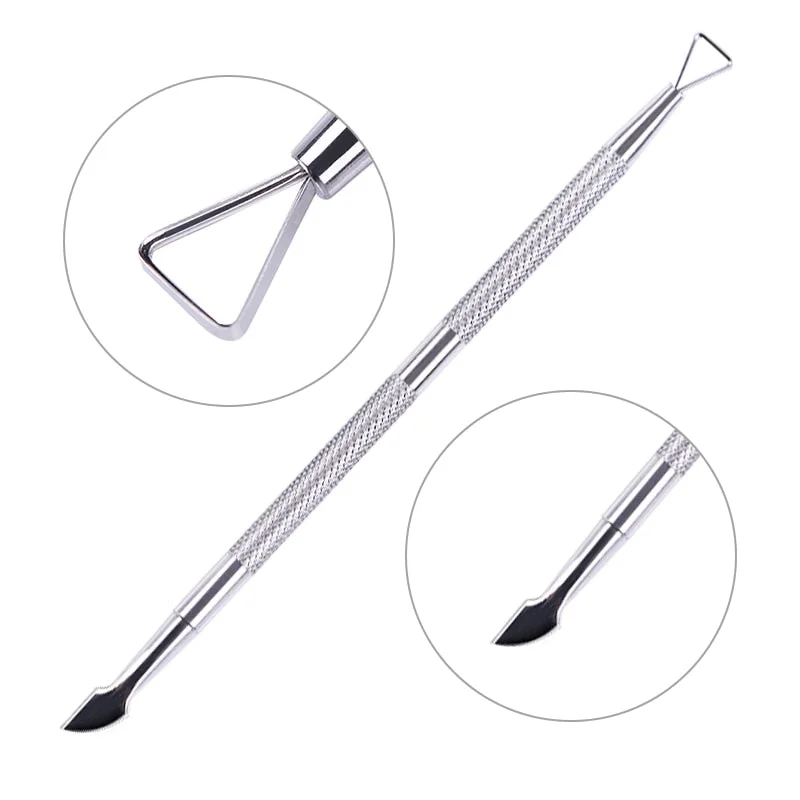 8 Style Colorful Cuticle Pusher Tweezer Nails Pusher Tools Cuticle Trimmer Dead Skin UV Gel Polish Stainless Steel Clean Tools-Nail Inspo