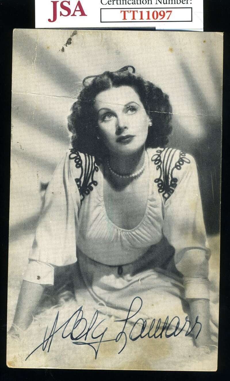 Hedy Lamarr JSA Coa Signed 1948 Photo Poster painting Postcard Autograph