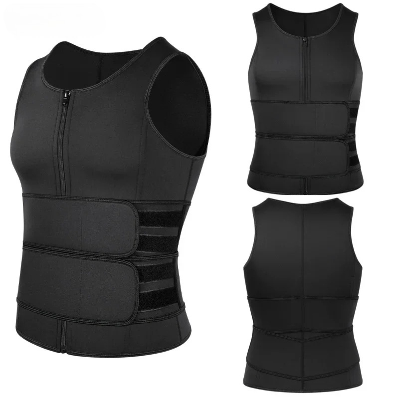Likron Watches Likron Mens Neoprene Sauna Vest with Adjustable Waist Trainer Belt - Compression Tank Top for Weight Loss a...