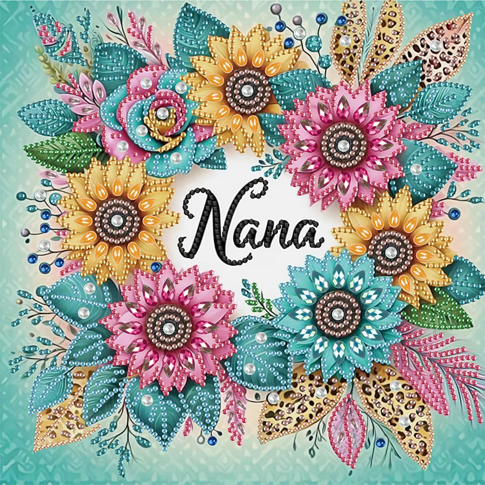 Diamond Painting - Partial Special Shaped Drill - Sunflower Wreath(Canvas|30*30cm)