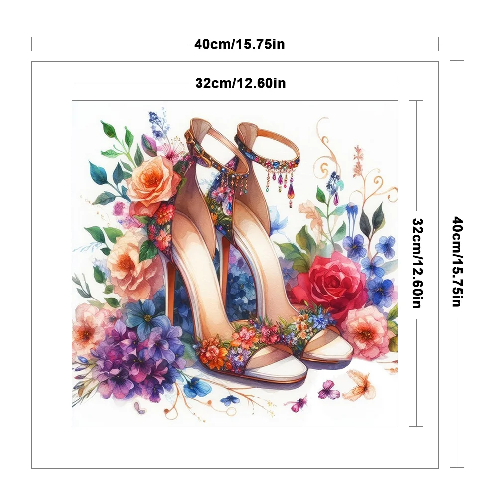 11CT Full Stamped Cross Stitch - High Heel(Canvas|40*40CM)