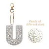 DIY 26 A-Z Letter Pearl Painting Keychain Charm Kits, Custom Alphabet Initial DIY Name Bag Key Ring Gift
